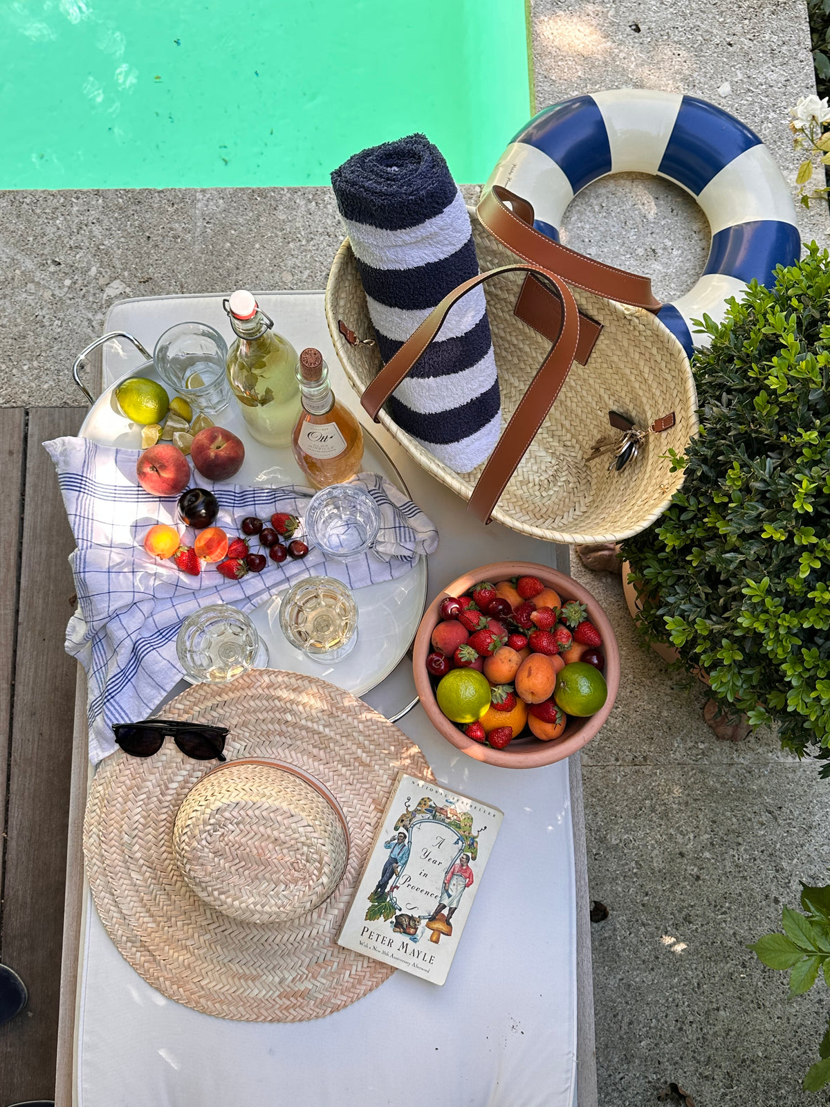 MAISON MESSAGER x MESSAGER de VORDENSE - Gordes Straw &amp; Leather Tote / Market / Beach Bag - Camel Leather