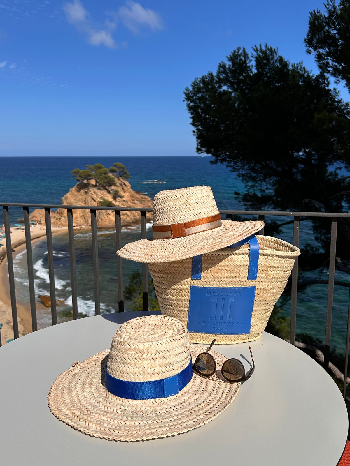 MAISON MESSAGER x MESSAGER de VORDENSE - Gordes Straw &amp; Leather Hat - Camel Leather