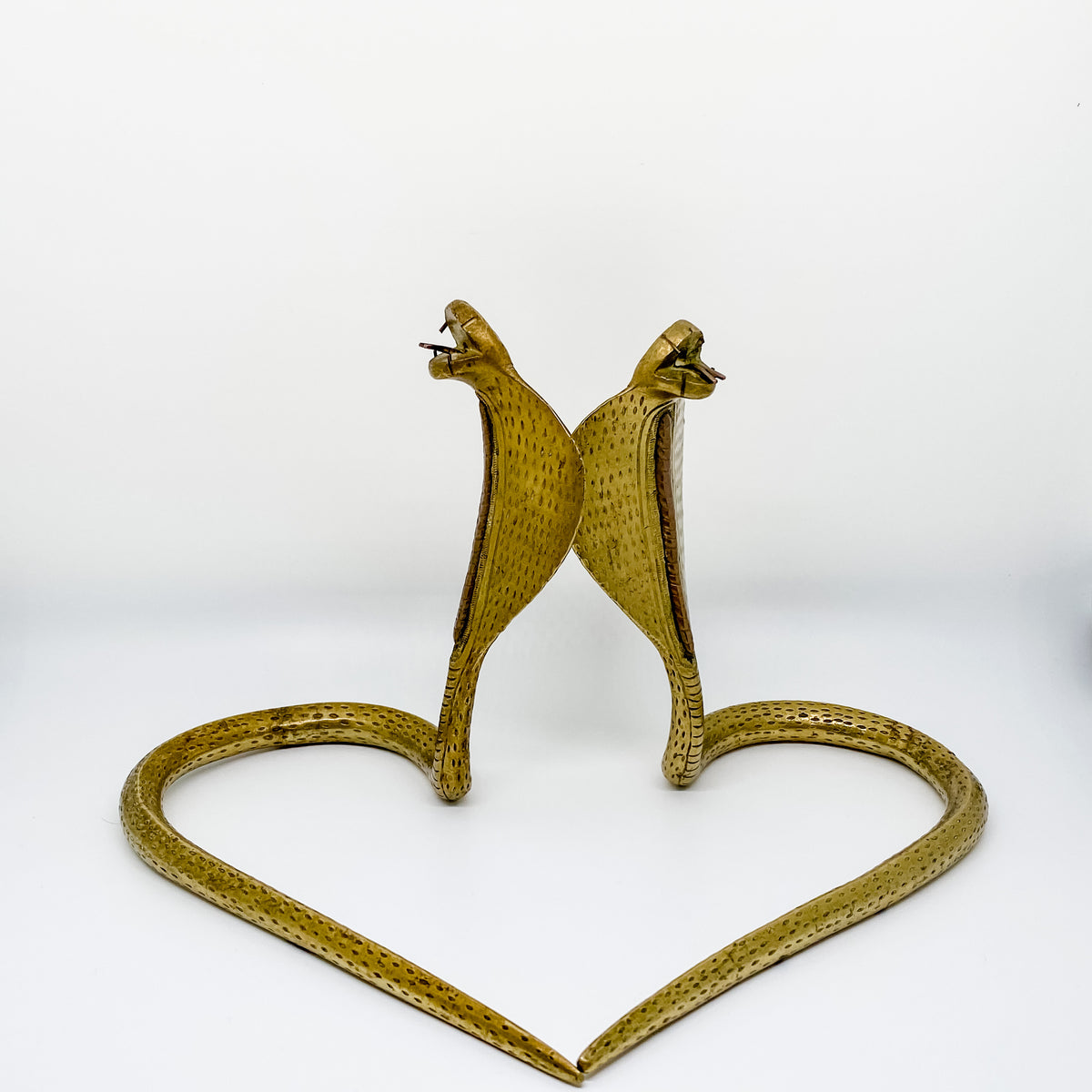 Pair of Vintage Cobra Snakes in Golden Brass circa 70&#39;s