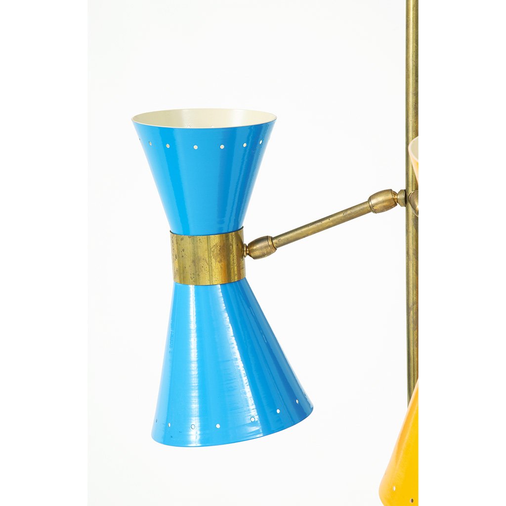 Stilnovo Diabolo Three Arms Brass Floor Lamp