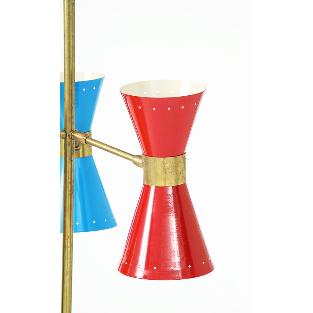 Stilnovo Diabolo Three Arms Brass Floor Lamp