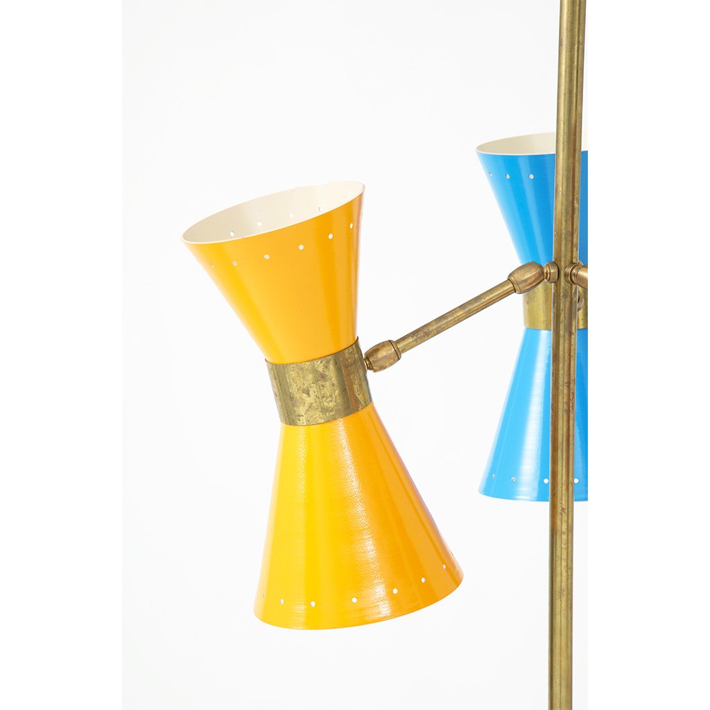 Stilnovo Diabolo Three Arms Brass Floor Lamp